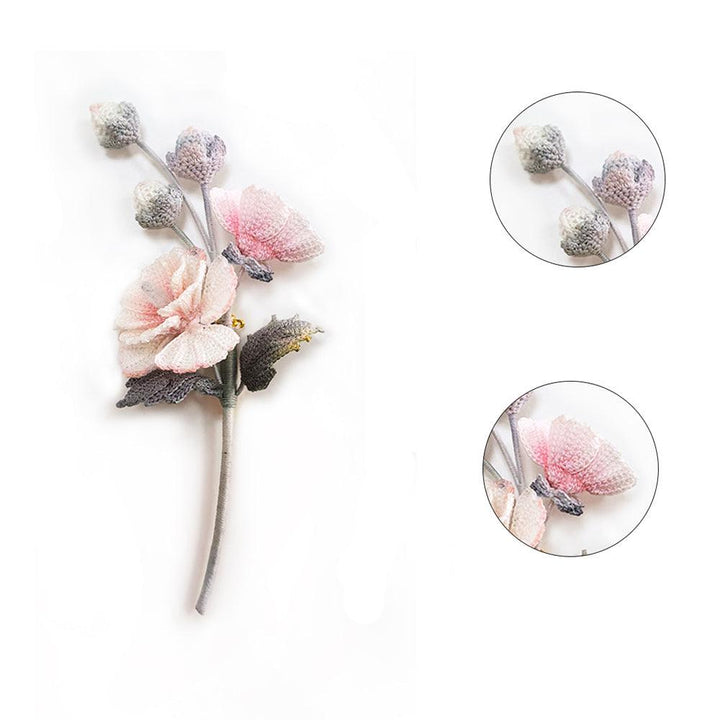 Handmade Silk Micro Crochet Brooch - Museum-Grade Floral Art Pin | Customizable - Eastern Gifts