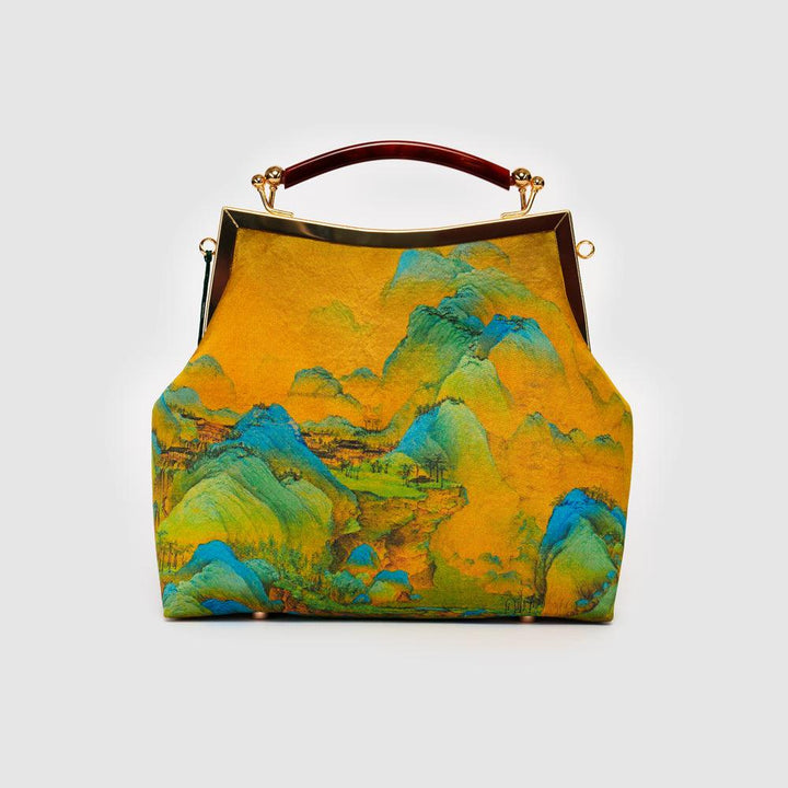Faux Xiangyunsha Silk Handbag| Song Dynasty Art Tote | Faux Xiangyun Yarn Portable Gallery - Eastern Gifts