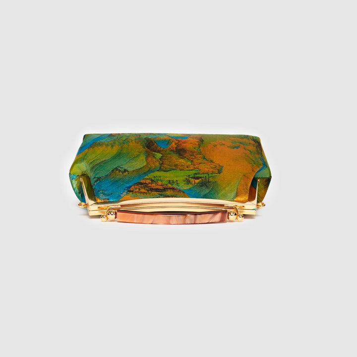 Chinese Art Landscape Handbag| Song Dynasty Art Clutch | Portable Golden Landscape Gallery - Eastern Gifts