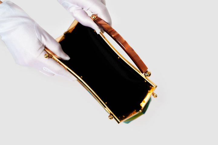 Chinese Art Landscape Handbag| Song Dynasty Art Clutch | Portable Golden Landscape Gallery - Eastern Gifts