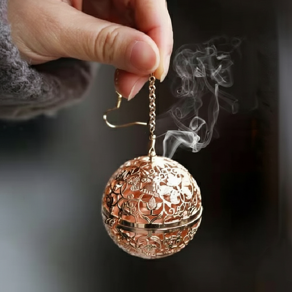 Imperial Brass Scented Locket: Grape & Bird Design