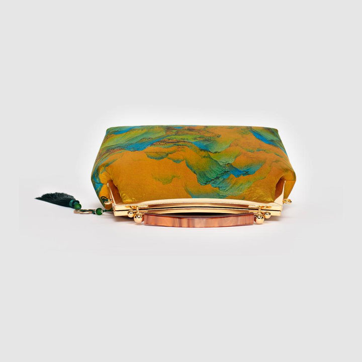 Faux Xiangyunsha Silk Handbag| Song Dynasty Art Tote | Faux Xiangyun Yarn Portable Gallery - Eastern Gifts