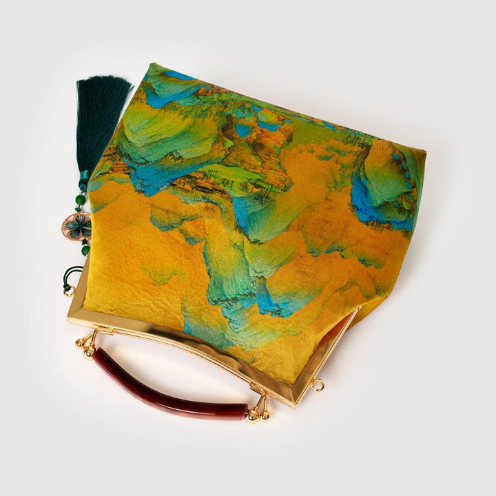 Faux Xiangyunsha Silk Handbag| Song Dynasty Art Tote | Faux Xiangyun Yarn Portable Gallery - Eastern Gifts