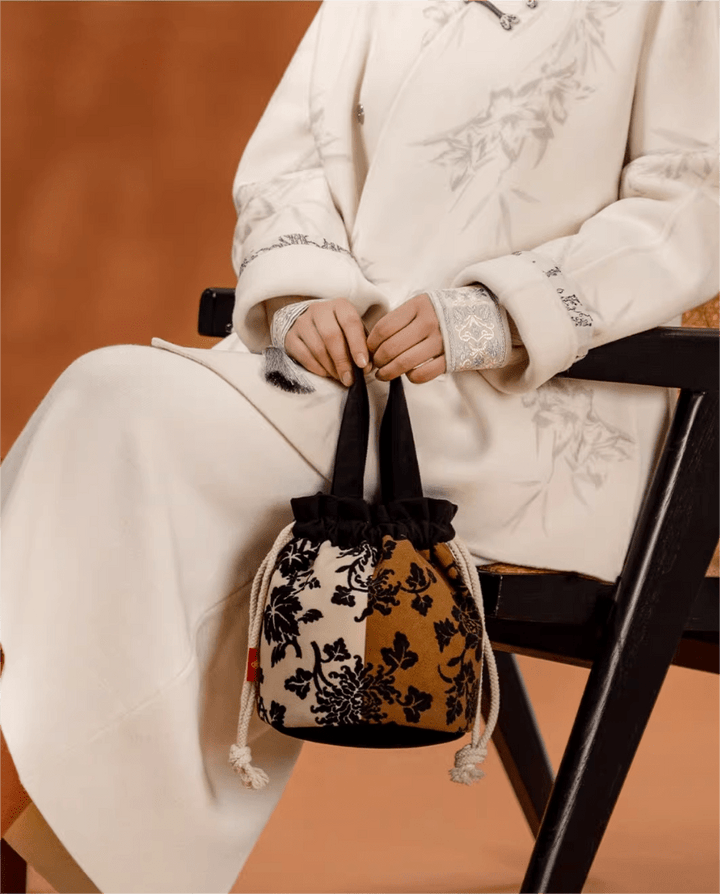 Amber Earth Tote - Transformative Drawstring Bucket Bag, Detachable Vegan Leather - Eastern Gifts