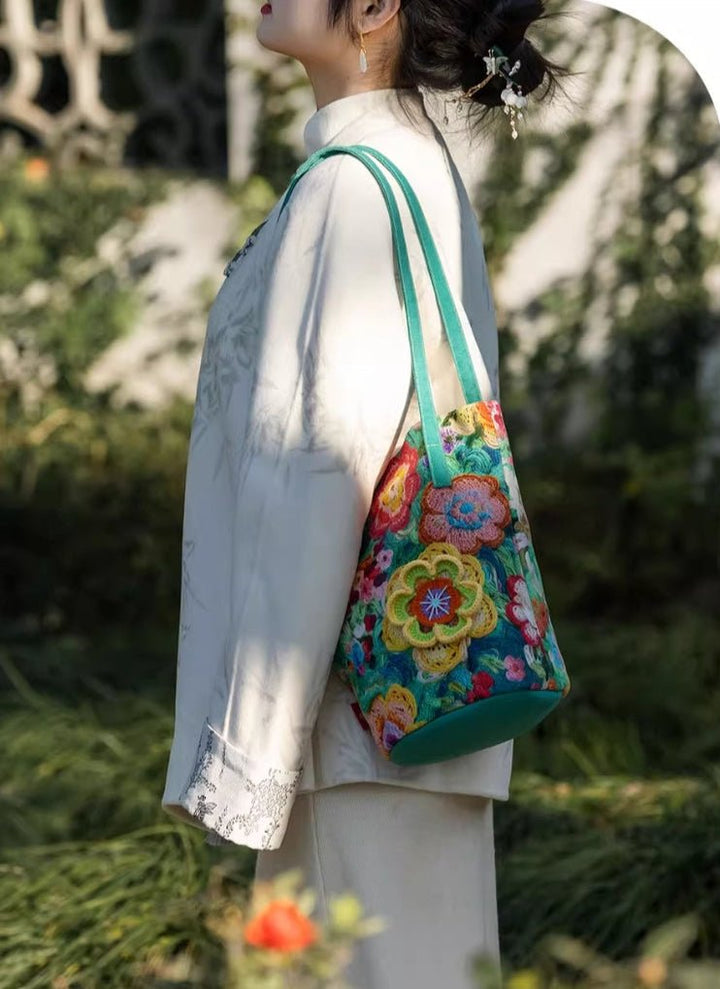 Bucket Bag – Artisan Crochet Tote, Spacious & Spring-Inspired - Eastern Gifts