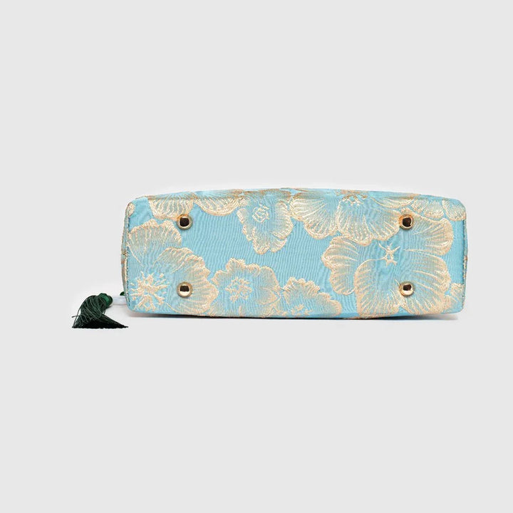 Floral Embroidered Clutch |Kiss Lock & Chain Strap - Eastern Gifts