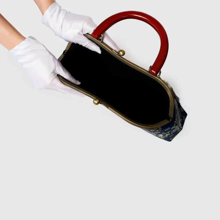 Light Luxury Chinese Style Embroidery Bags For Women-Wooden Handle - Eastern Gifts