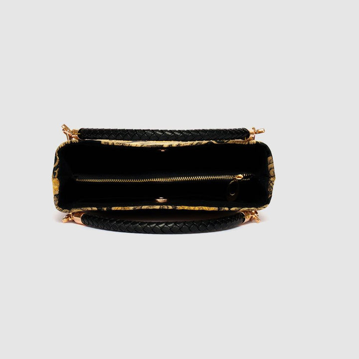 New Chinese Style Black Brocade Bag with Royal Dragon Embroidery - Eastern Gifts